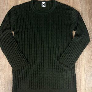 NWT M MISSONI Sweater, Wool Blend Green Chevron Ribbed Knit , IT42 US6 M